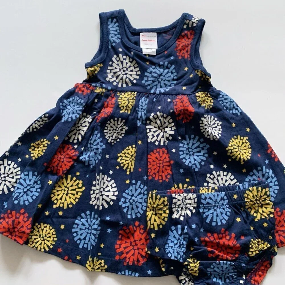 NEW Hanna Andersson Girl Baby Dress & Bloomer Set size 18-24 months